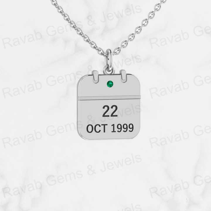 Best Quality 925 Sterling Silver Fine Jewelry Personalized Calendar Memorial Date Pendant 13x17mm for Friends and Loved Ones