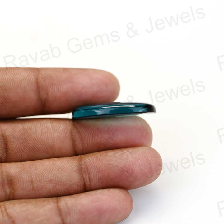 Super Premium Quality 20x30mm London Blue Topaz Quartz Cabochons High-Polished Fine Gemstone Smooth Oval Shape Jewelry Making