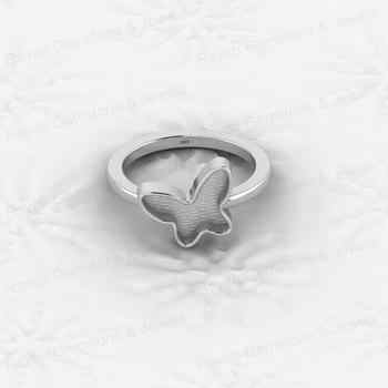 Superb Quality 925 Sterling Silver 11x13mm Fancy Semi Mount Blank Set Butterfly Ring for Breastmilk Keepsake Charming Jewelry