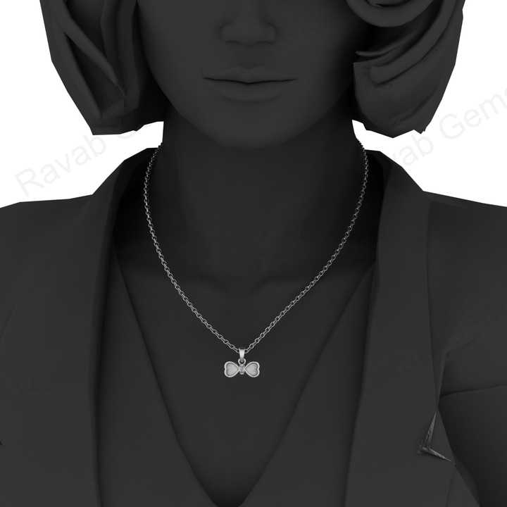 Top Quality Genuine 925 Silver Heart Bow With Zircon Semi Mount Blank Setting Charm Pendant for Ashes & Resin Keepsake Jewelry