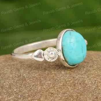 Ultimate Designer Women's Fashion Ring High Selling 925 Sterling Silver With Natural Arizona Turquoise 10x14mm Oval Cabochon