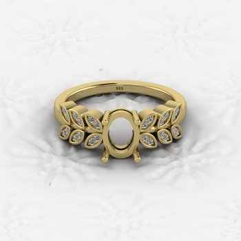 Elegant Designer Ring Component High Quality 925 Sterling Silver 6x8mm Oval Semi Mount Fashionable Jewelry Findings Components
