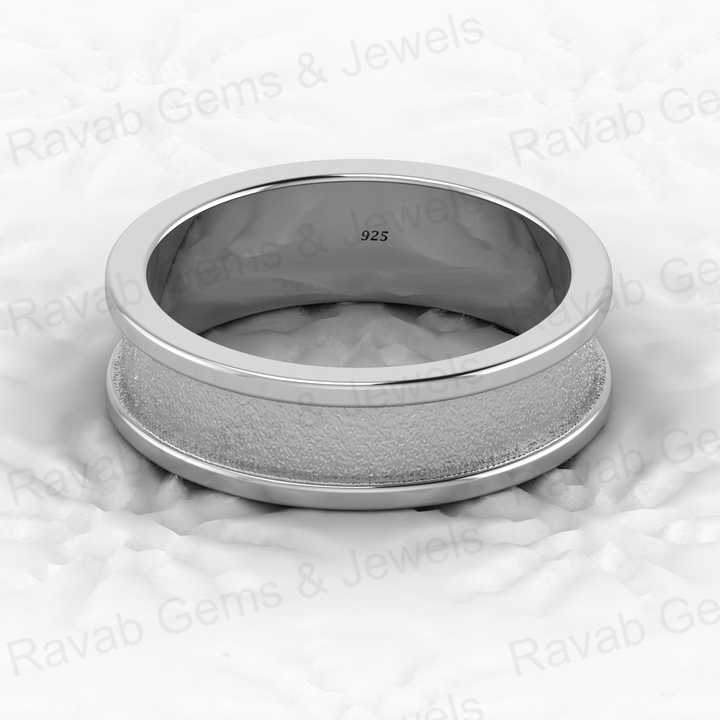Best Quality 925 Solid Sterling Silver 6mm Semi Mount Blank Channel Setting Ring for Breastmilk & Keepsake Resin Ceramic Jewelry