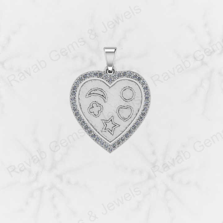 Best Selling Genuine 925 Sterling Silver 25mm Heart Clover CZ Charm Pendant Semi Mount Blank Setting Good for Resin DIY Jewelry