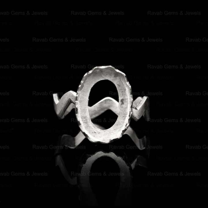 Best Selling Sterling Solid Silver 8x10mm Oval Shape Thunder Band Semi Mount Blank Bezel Set Ring Good for Gemstone and Resin