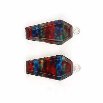 Best Selling 10x17mm Red Ammolite Quartz Gemstone Bezel Set 925 Sterling Silver Coffin Shape Charm for Pendant and Necklace