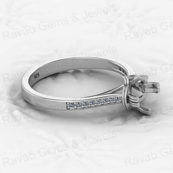 Top Quality Solid 925 Sterling Silver Clad Shank Semi Mount Blank Setting Ring Good for Ashes & Resin Work Breastmilk Jewelry