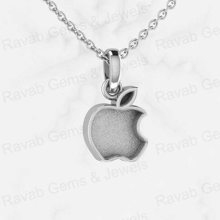Top Quality 925 Sterling Silver 16x9mm Apple Brand Logo Semi Mounting Charm Pendant Bezel Setting for Resin Ashes Work Jewelry