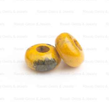 14X8mm Genuine Smooth Polish Bumble Bee Fancy Styled Faceted Rondelle 5mm Big Hole Loose Gemstone Beads for Jewelry Making