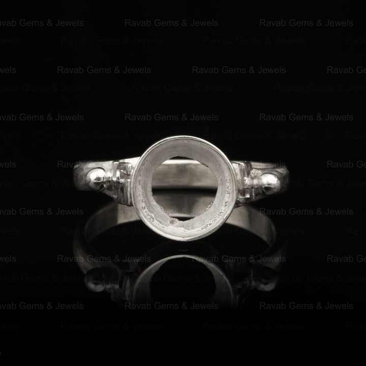Top Selling 925 Sterling Silver Semi Mount Engagement Ring Blank Setting Base 8mm Round for Breastmilk & Keepsake DIY Jewelry