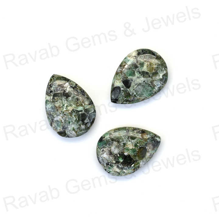 Hot Selling Top Quality 16X22mm Mohave Emerald Copper Pear Shaped Hand Polish Gemstone for Making 14k Gold Handmade Fine Jewelry