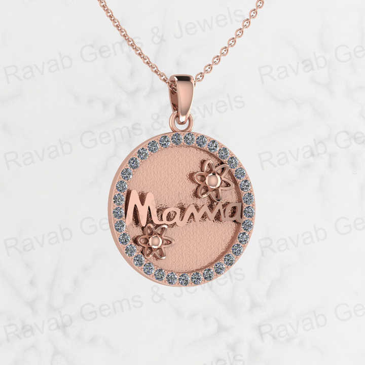 Genuine 925 Silver 25mm Circle Mother Love Initial Letter Semi Mounting Charm Pendant for Resin & Ashes Breastmilk CZ Jewelry