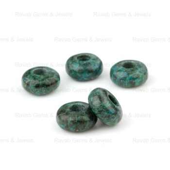 Top Quality Natural Smooth Green Chrysocolla Quartz Gemstone Beads 14x8mm Rondell 5mm Big Hole Loose Direct for Jewelry Making