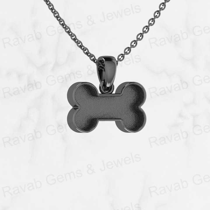 Genuine 925 Sterling Silver Dog Bone Pet Semi Mounting Charm Pendant 16x17mm Blank Bezel Setting Keepsake Jewelry Findings