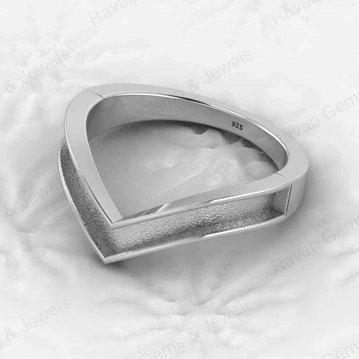 Genuine 925 Sterling Silver CZ V Chevron Wishbone Semi Mount Best Quality Blank Ring Setting for DIY Jewelry Findings Components