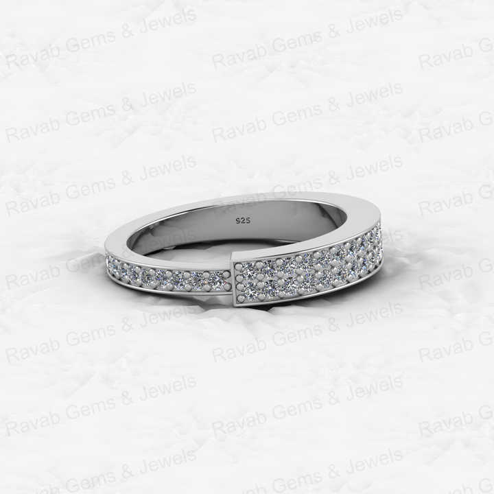 Top Selling 925 Sterling Silver Minimalist Micro Pave CZ Diamond Gold Vermeil Eternity Band Thick Women's Ring Fine Jewelry