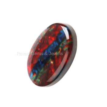 Handmade 20x30mm Red Ammolite Quartz Cabochons Smooth Oval Shape Low Price for Jewelry Making Flat Back Loose Gemstone