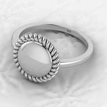 Top Selling Genuine 925 Silver Gold Vermeil Eternity American Rope Beaded Round Circle Statement Chunky Signet Ring Fine Jewelry