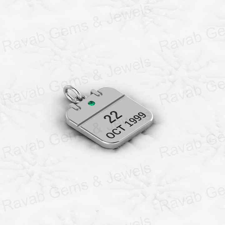 Best Quality 925 Sterling Silver Fine Jewelry Personalized Calendar Memorial Date Pendant 13x17mm for Friends and Loved Ones