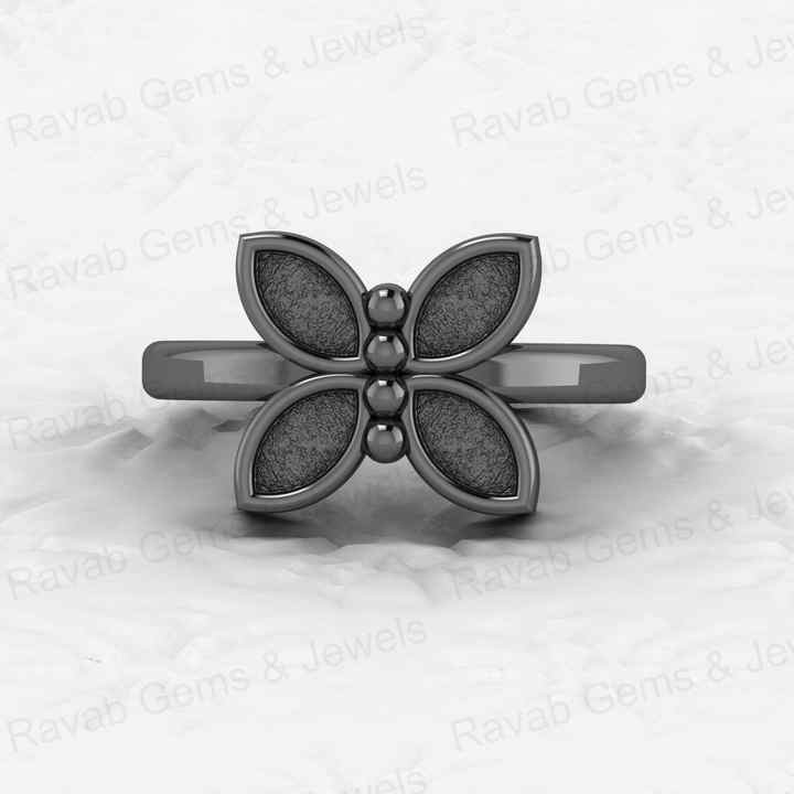 Genuine 925 Silver 3x6mm Marquise Butterfly Semi Mount Blank Setting Ring Good for Resin & Ashes Work Keepsake DIY Jewelry