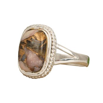 Best Selling 10x14mm Solid 925 Sterling Silver Women's Ring Handmade Unique Designer Opal Octa Cushion Shape Natural Pink Fine