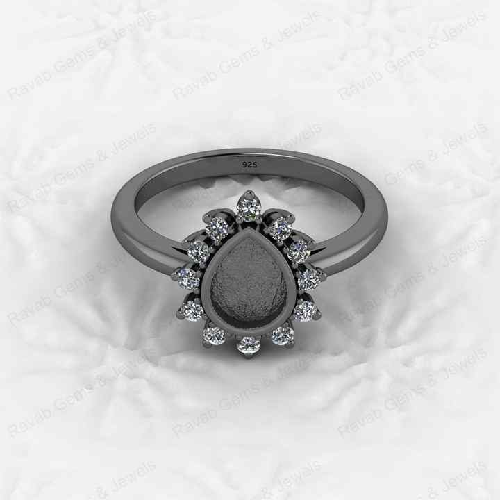 Top Quality 925 Sterling Silver 6x8mm Shape Semi Mount Blank Setting Ring Good for Resin & Ashes Work Keepsake Fine Jewelry