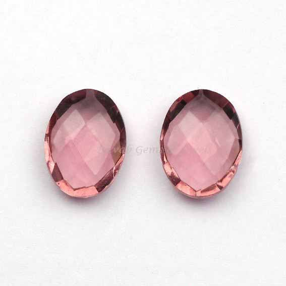Morganite Quartz Oval Shape Briolette Gemstone, Quartz Stone For Pendant Earring Making, Faceted Calibrated Stones 2 Pcs Set, Loose Stones