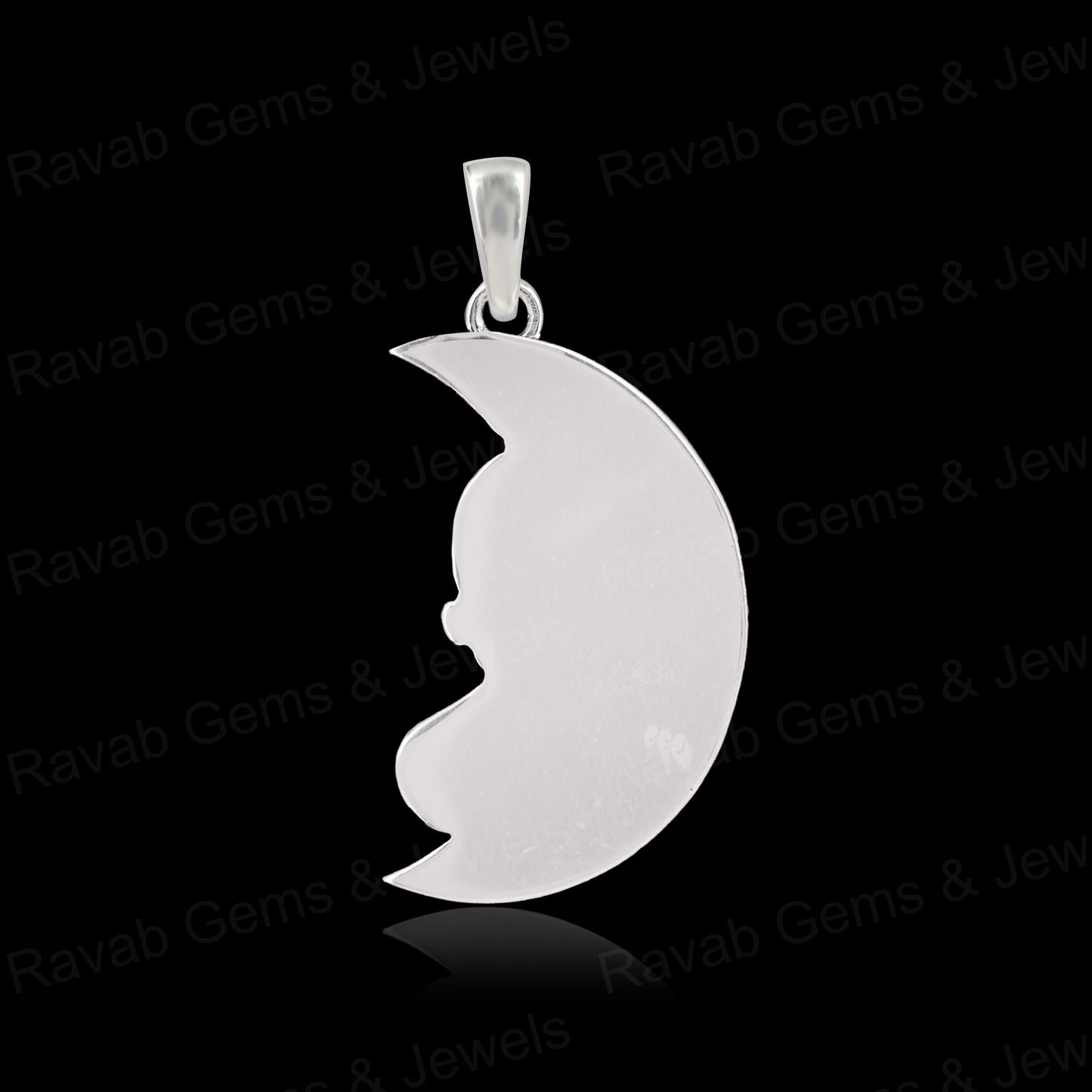 Top Quality 925 Silver 37x19mm Crescent Moon Blank Crescent Moon Blank Charm Pendant Setting Breastmilk Keepsake Jewelry Making