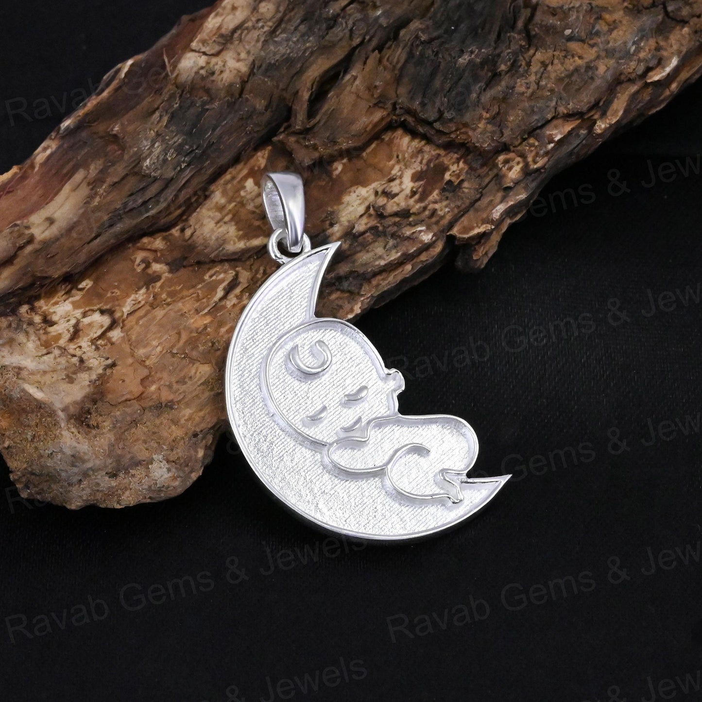 Top Quality 925 Silver 37x19mm Crescent Moon Blank Crescent Moon Blank Charm Pendant Setting Breastmilk Keepsake Jewelry Making