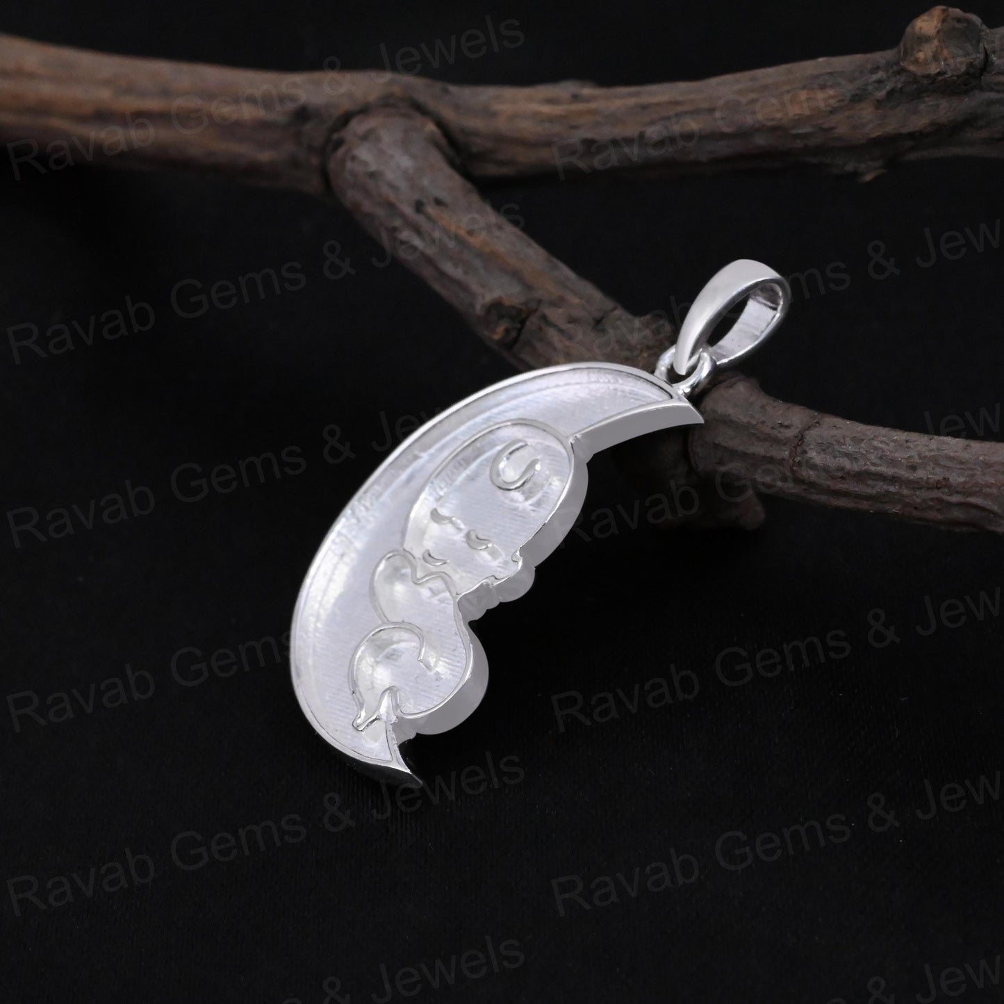 Top Quality 925 Silver 37x19mm Crescent Moon Blank Crescent Moon Blank Charm Pendant Setting Breastmilk Keepsake Jewelry Making