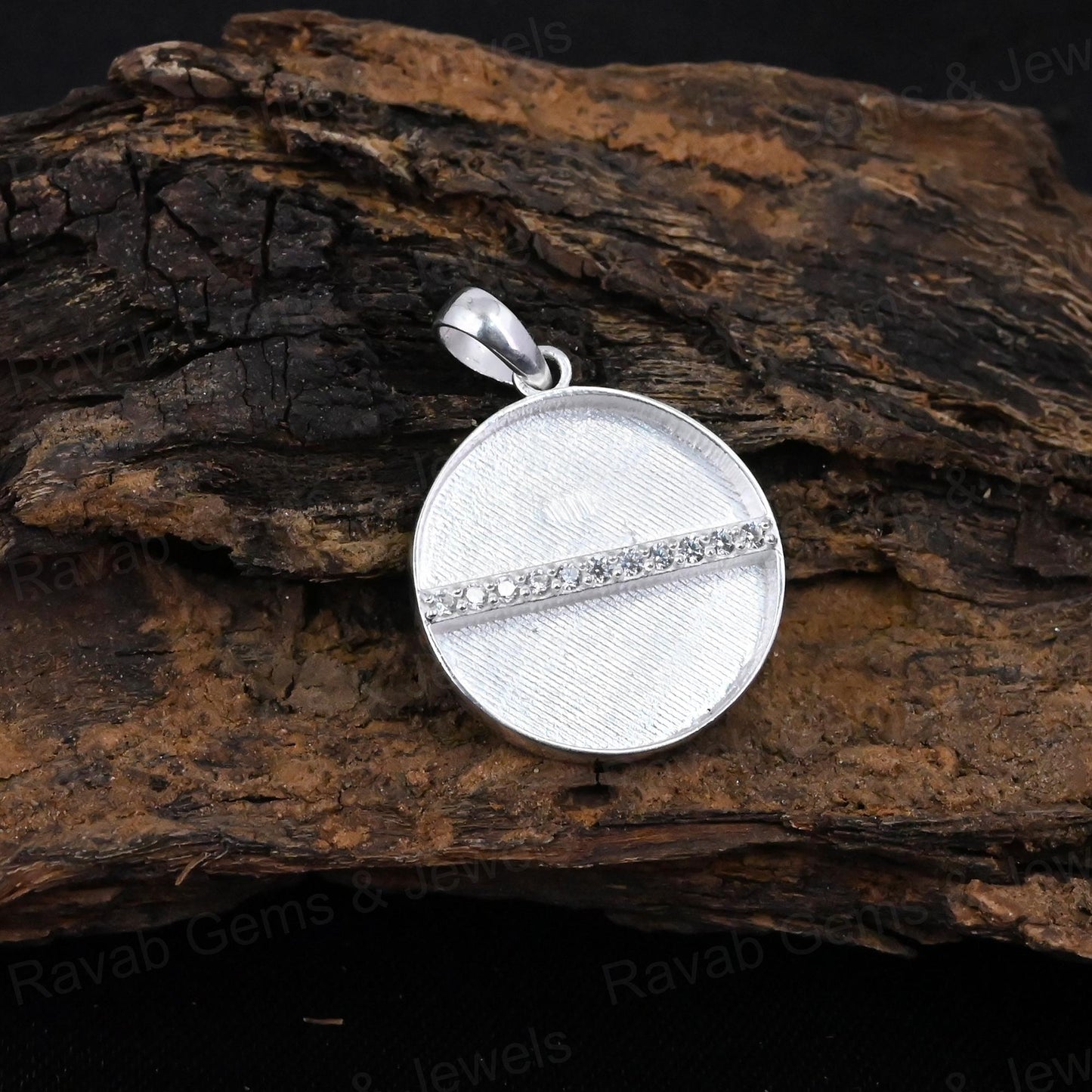 Top Quality 925 Silver Heart With Zircon 10mm Round Blank Semi Mount Memorial Locket Pendant Setting For Resin & Ashes Jewelry