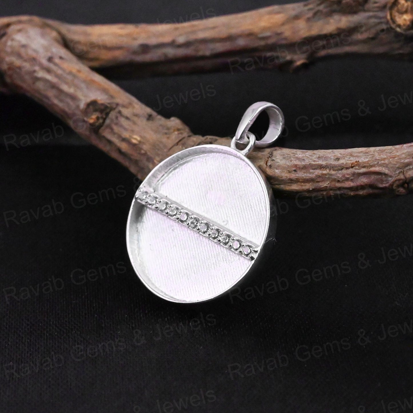 Top Quality 925 Silver Heart With Zircon 10mm Round Blank Semi Mount Memorial Locket Pendant Setting For Resin & Ashes Jewelry