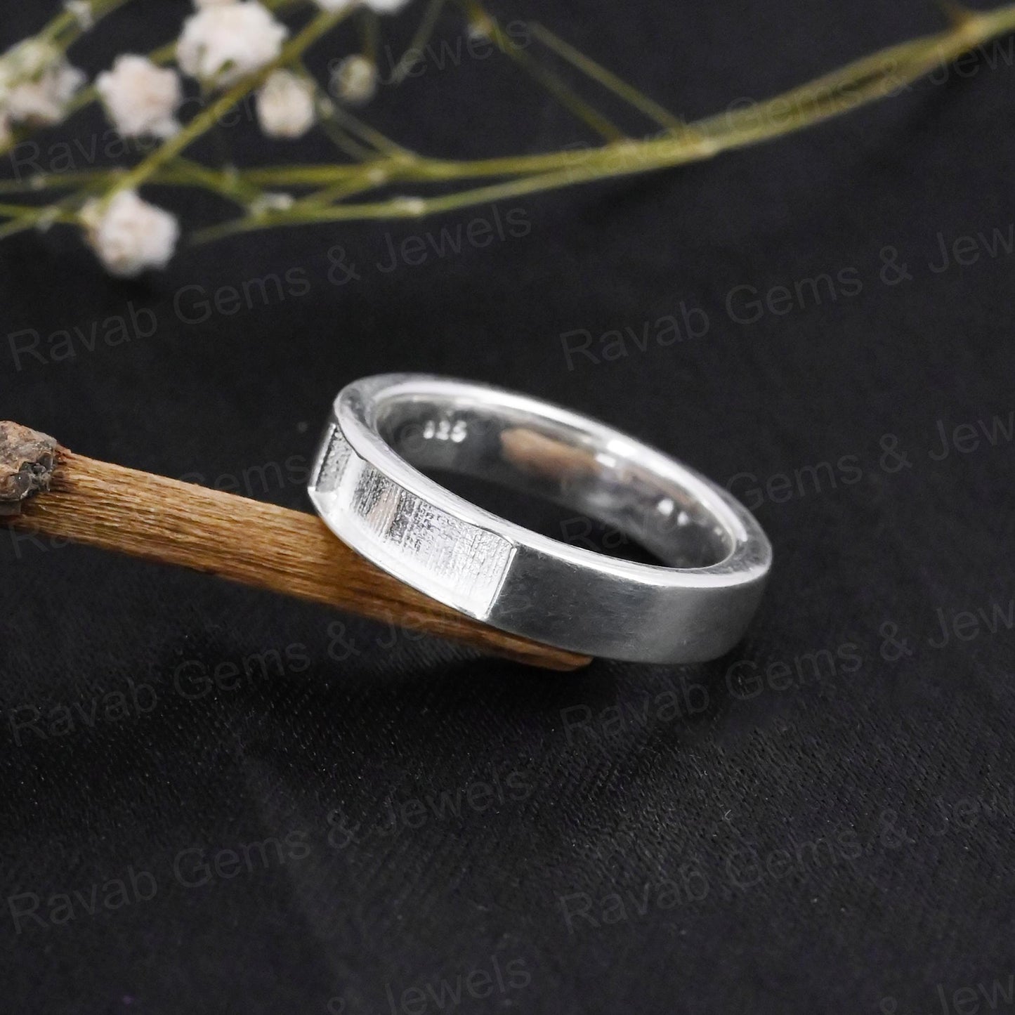925 Sterling Silver Rectangle Blank Setting 8x10mm Semi-Mount Blank Setting Ring Good For Resin & Ashes Work Keepsake Fine Jewelry (Copy)