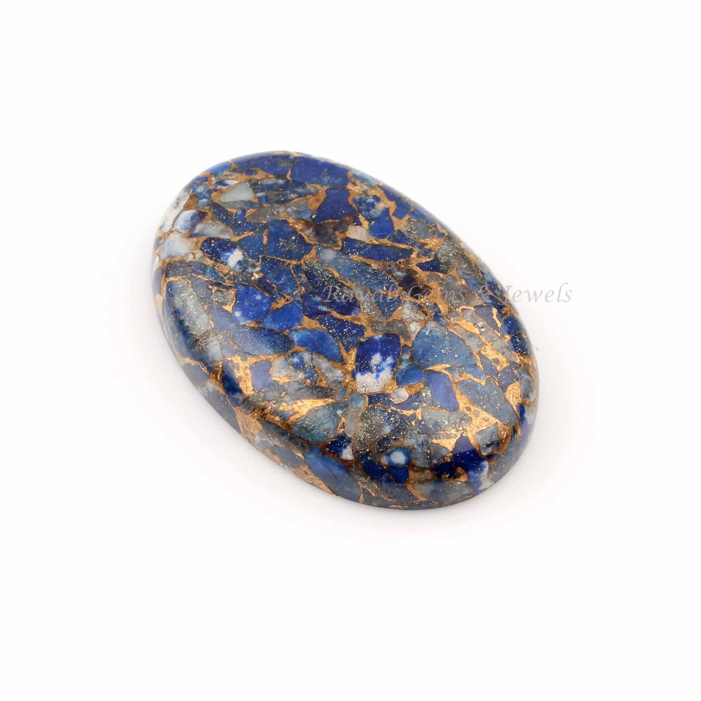 Blue Lapis Lazuli Copper Oval Shape 5x7mm to 20x30mm Cabochon Gemstone | Smooth Calibrated Loose Stone For Jewelry Pendant Ring Making 1 Pc