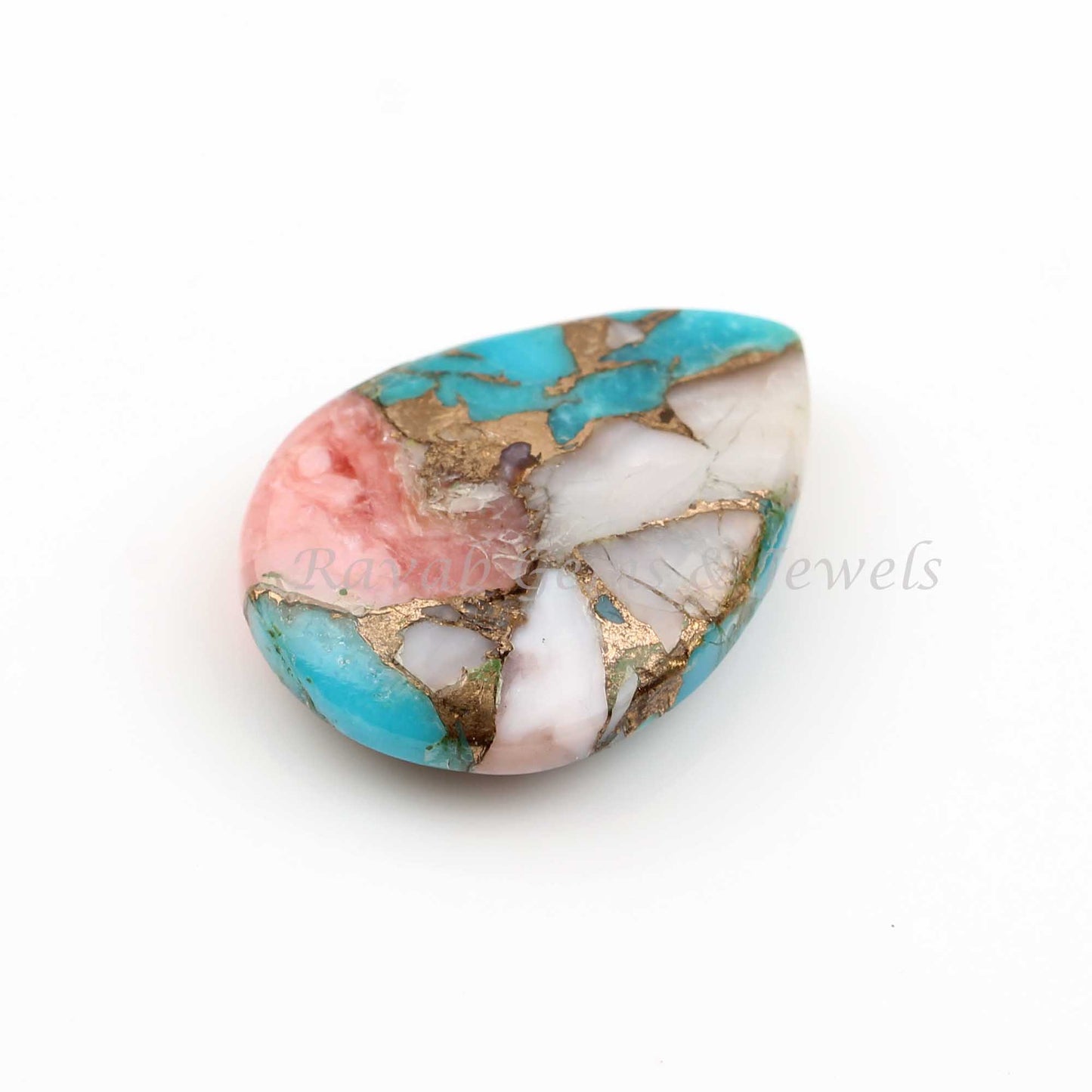 Pink Opal Copper Turquoise Pear 5x7mm to 16x22mm Smooth Briolettes Loose Gemstone, Semi Precious Calibrated Gemstone ForJewelry Making 1 Pc