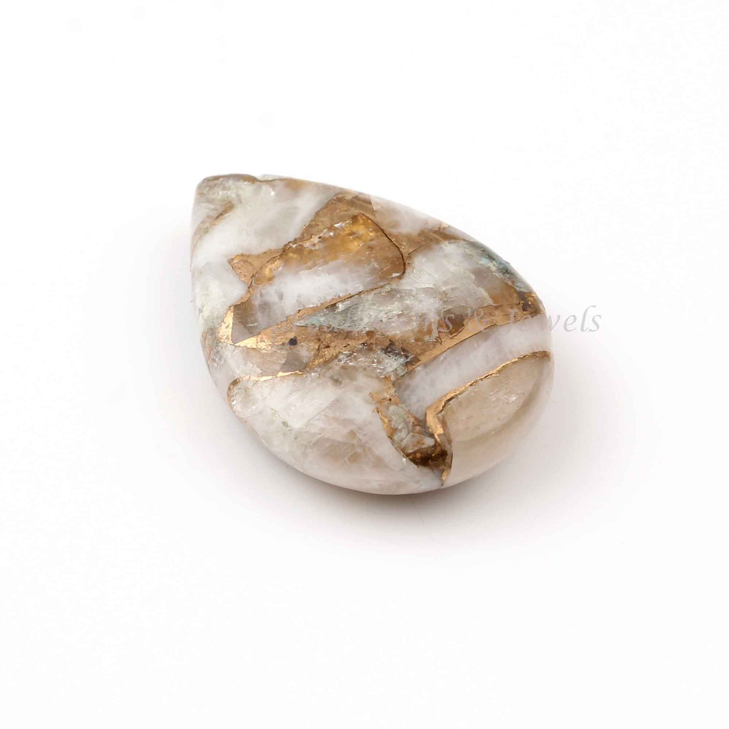 White Calcite Copper 5x7mm to 16x22mm Pear Smooth Briolette, Semi Precious Gemstone For Jewelry Making, Calibrated Stone, Wholesale- 1 Pc