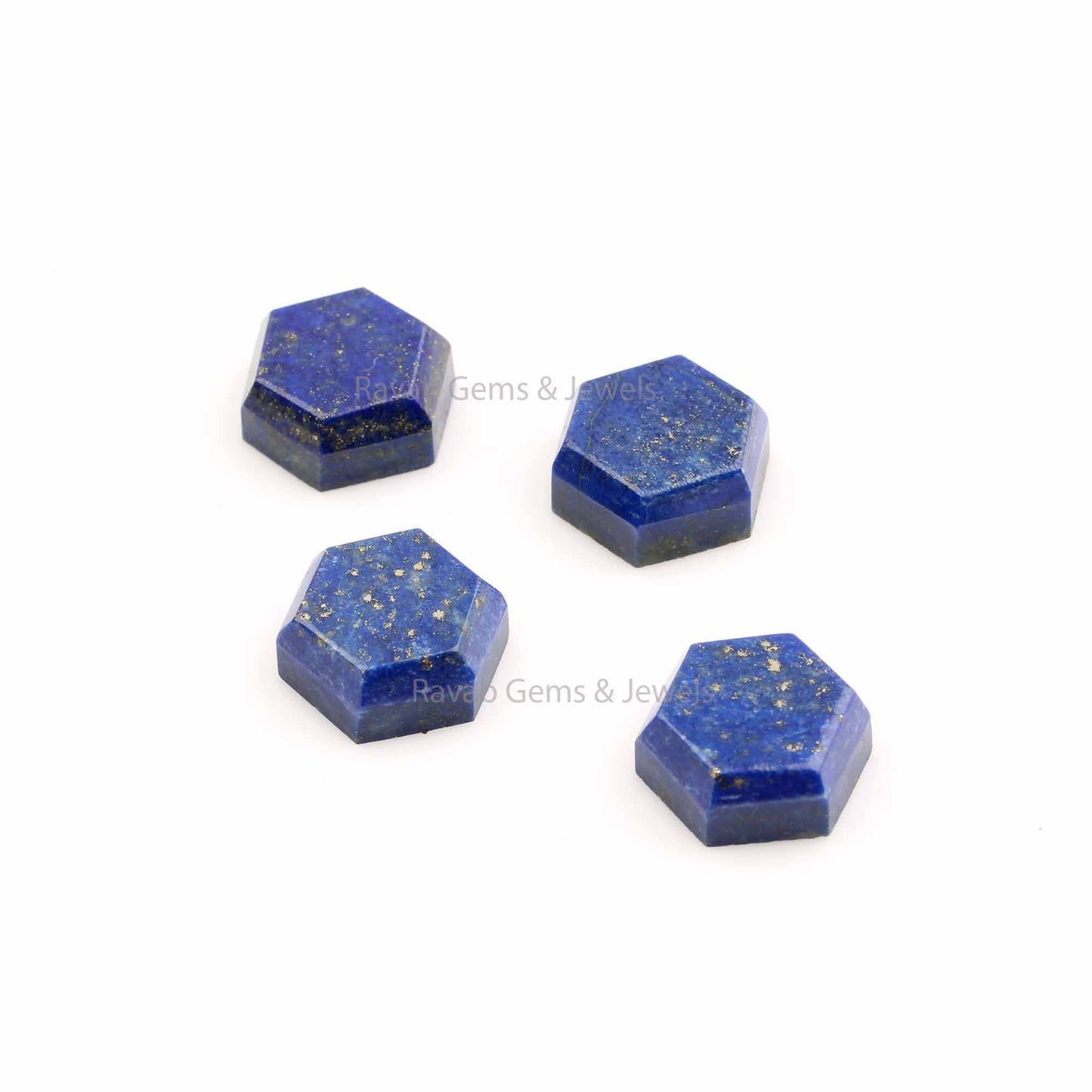 Lapis Lazuli Hexagon Step-Cut Smooth Calibrated Gemstone | Loose Beads Stone For Jewelry Making 5 Pcs Set All Sizes Available