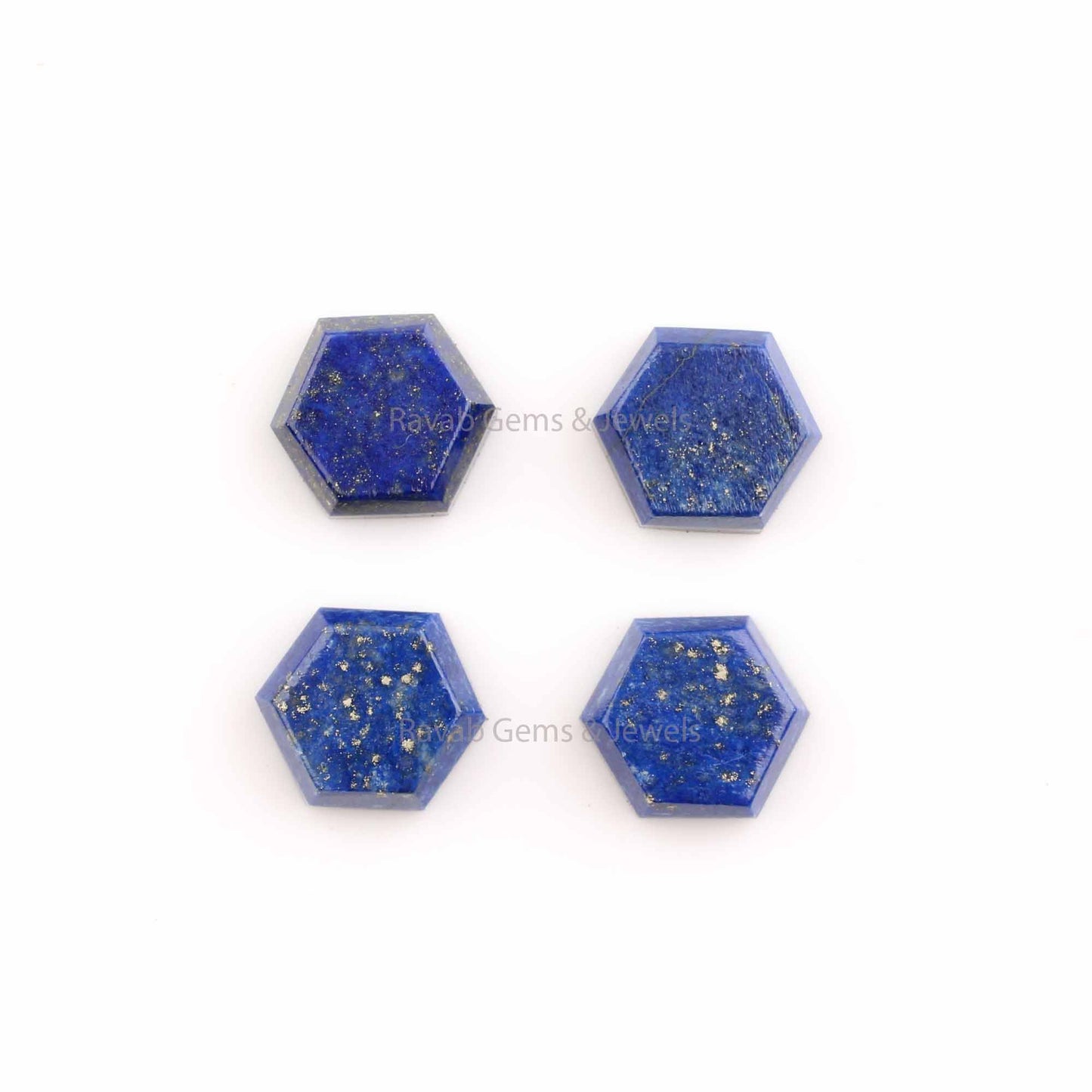 Lapis Lazuli Hexagon Step-Cut Smooth Calibrated Gemstone | Loose Beads Stone For Jewelry Making 5 Pcs Set All Sizes Available
