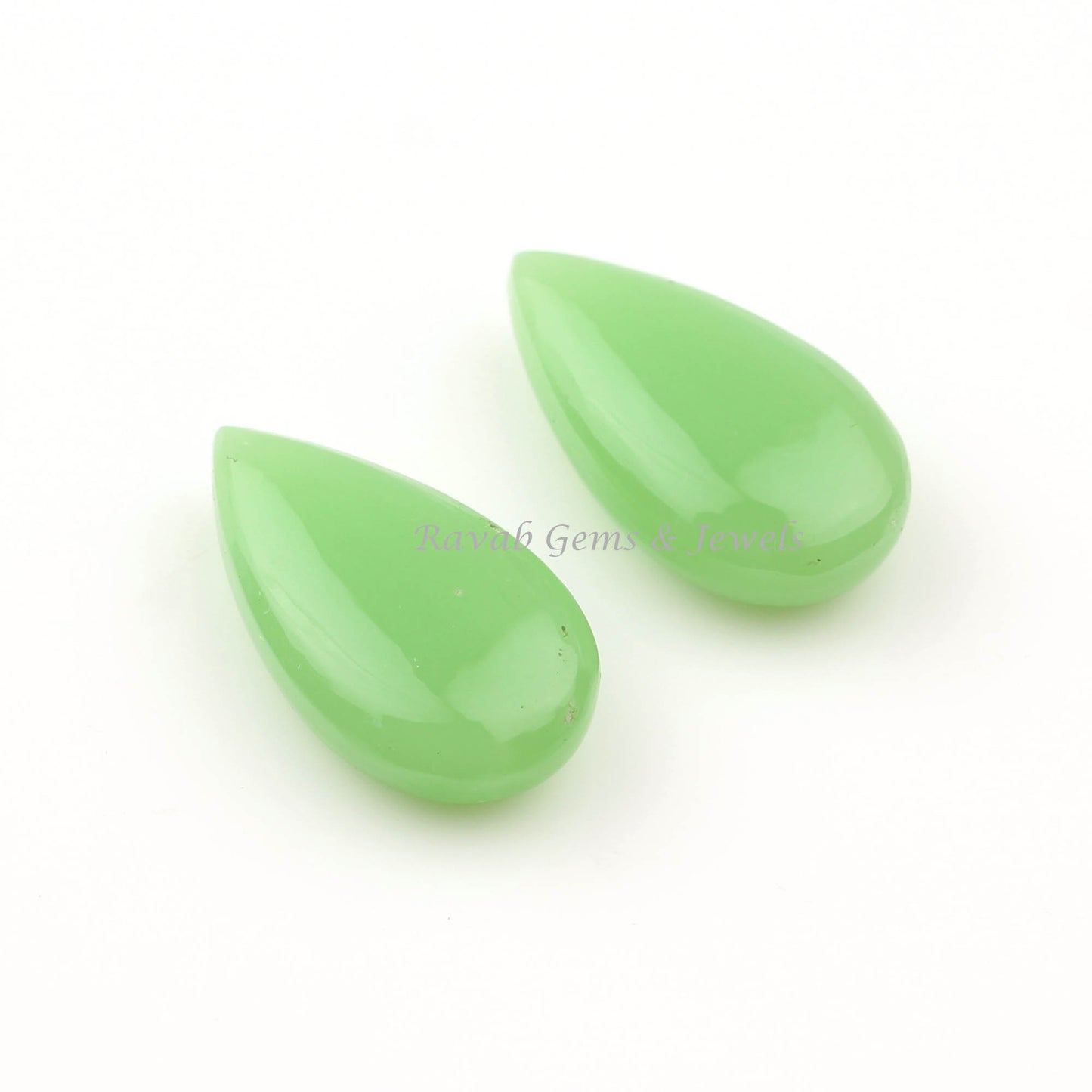 Chrysoprase Chalcedony Long Pear Smooth Briolette Gemstone, Calibrated Loose Beads Semi Precious Stone For Sale 11x20mm 2 Pcs Set Wholesale