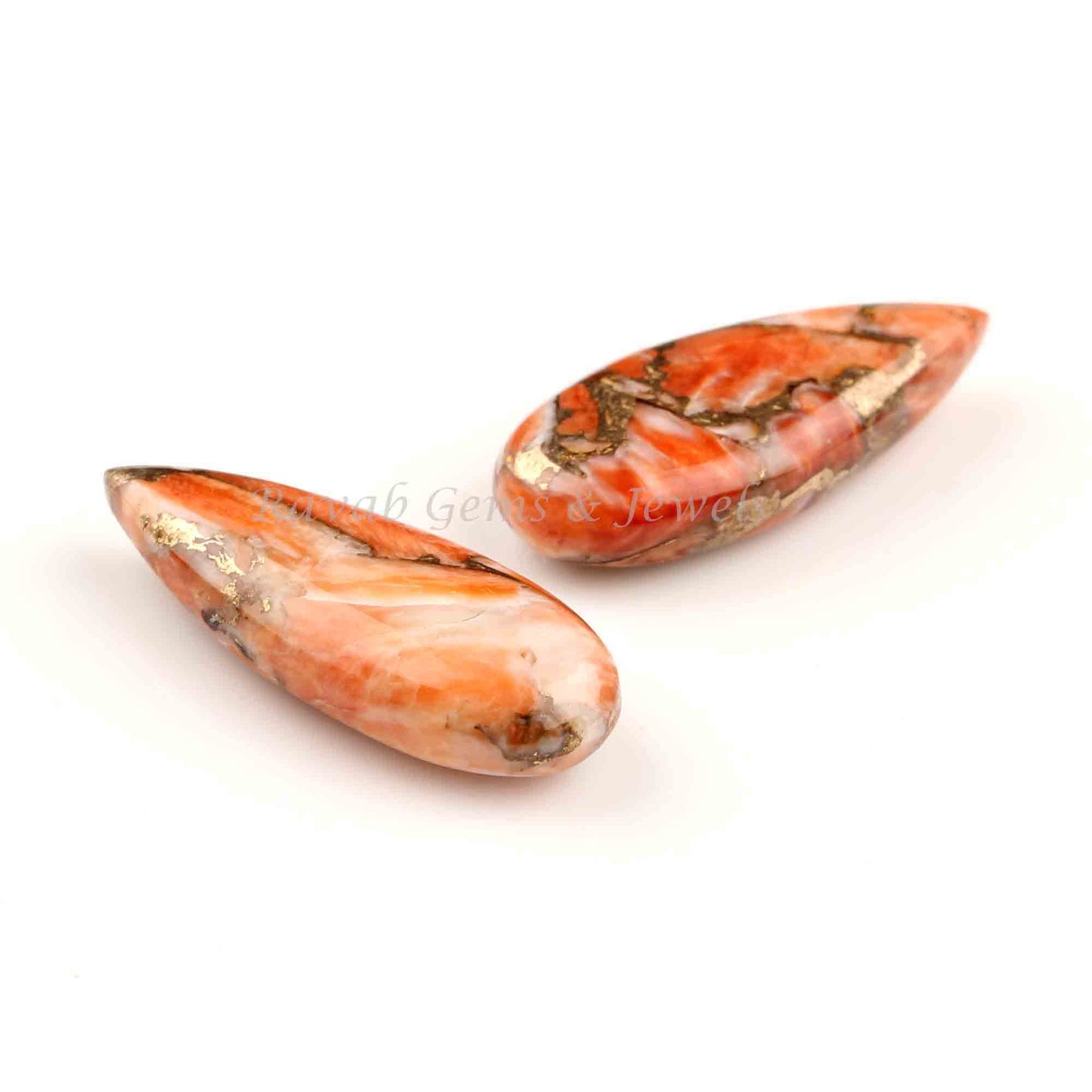 Sponge Coral Copper Long Pear 10x25mm Smooth Briolette Gemstone, Loose Beads Calibrated Stone For Jewelry 2 Pcs Set Wholesale Lot Available