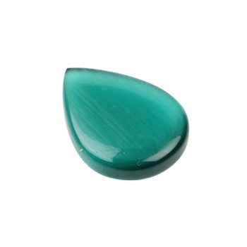 High-Polished 16x22mm Green Cats Eye Hydro Quartz Smooth Pear Shape Briolette Calibrated Loose Gemstone for Jewelry Making