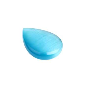 Best Selling 16x22mm Blue Cats Eye Synthetic Quartz Smooth Pear Briolette Calibrated Loose Gemstone for Jewelry Making Wholesale