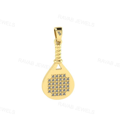 925 Sterling Silver Gold Plated Custom Tennis Paddle Lover Necklace Good Quality Factory Wholesale Men Women Design 18K Necklace