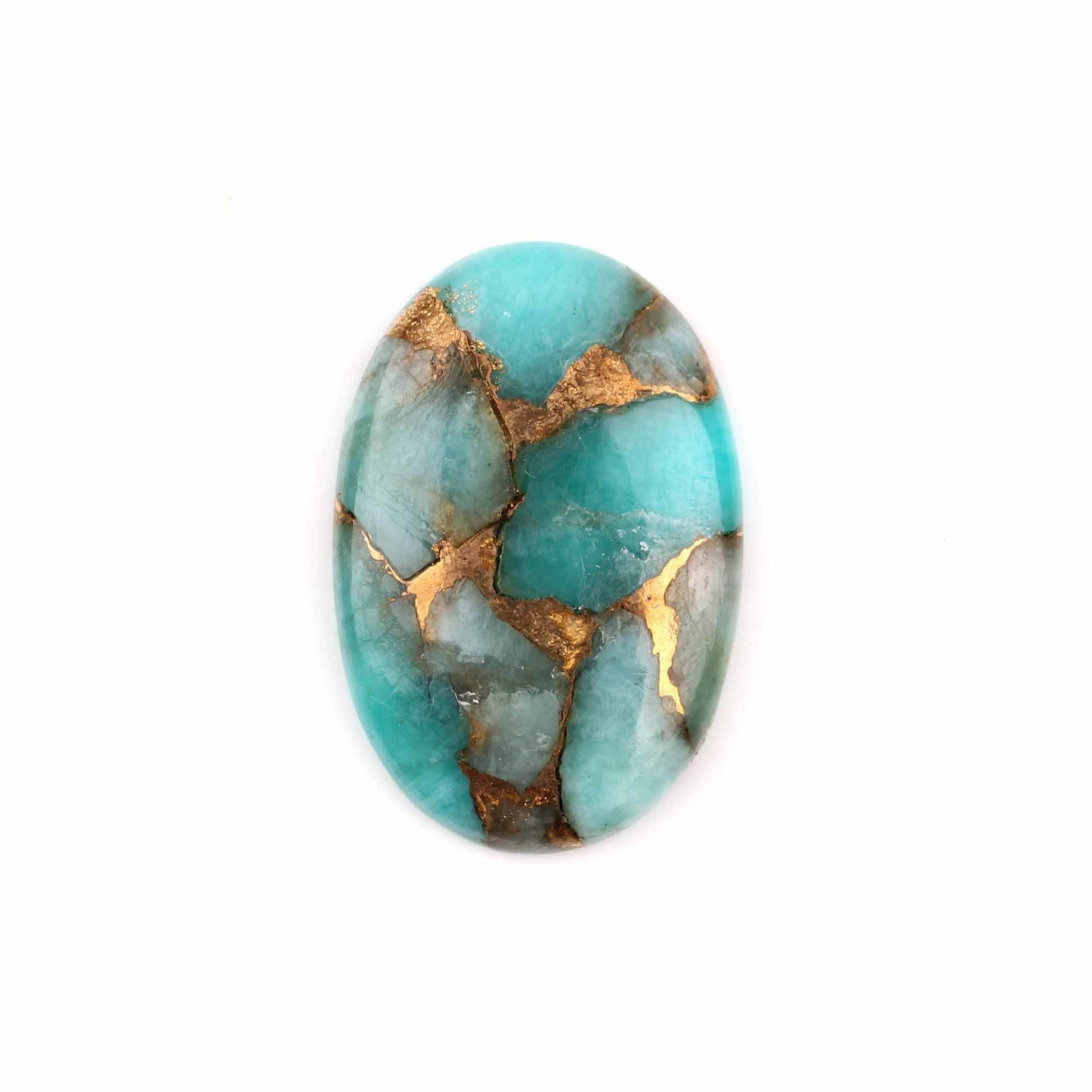 High Quality Natural Amazonite Copper Smooth Oval Shape Flatback Cabochon 20x30mm Calibrated Loose Gemstone for Making Jewelry
