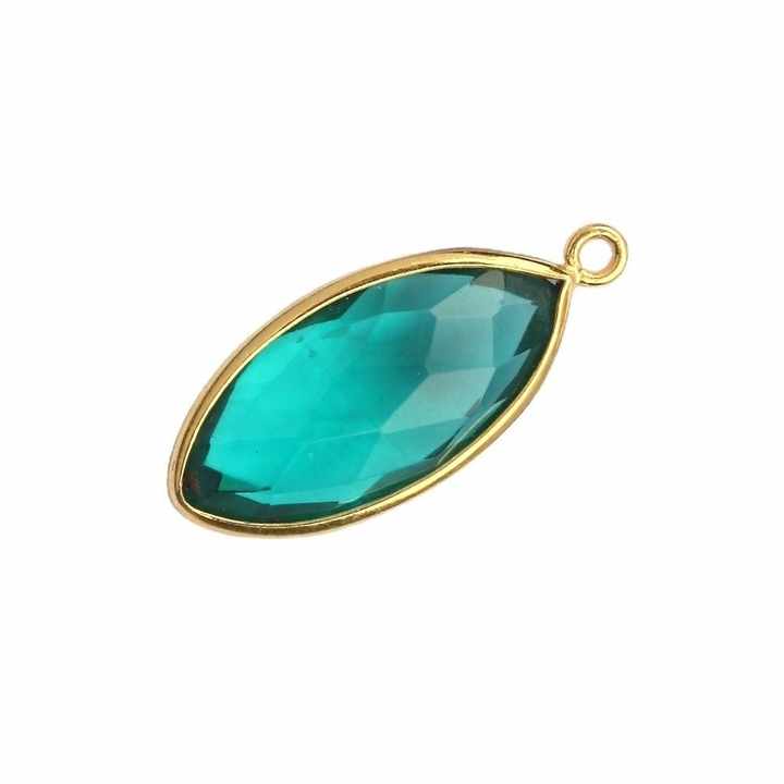 Top Quality Fashionable Shining Green Teal Quartz Wholesale Lots of Solid 925 Sterling Silver Bezel Charm Pendant for Women