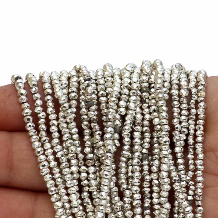 Best Seller High Quality Natural Fools Gold Pyrite Faceted Cut 3mm to 4mm Rondelle Gemstone Beads Strand Jewelry Making Bracelet