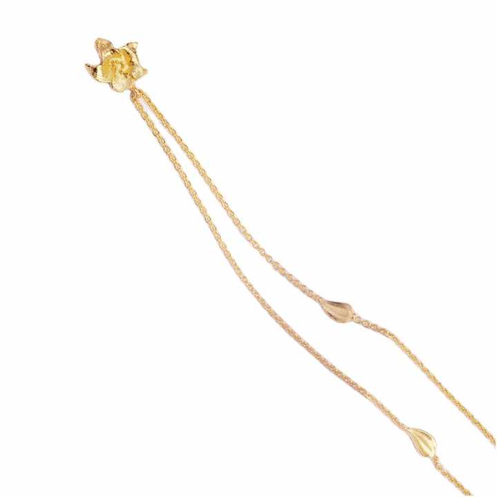 Best Selling Genuine 925 Sterling Silver 18K Micron 18k Gold Plated Flower Mallow Lariat Bridesmaid Chain Necklace for Women