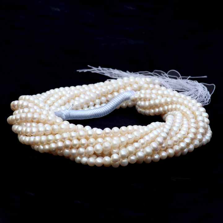 Best Quality Natural 6mm Smooth Ball Round Shape Freshwater Pearl for Jewelry Making 13" Inches Strand Gemstone Beads