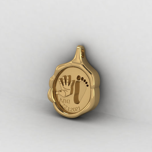 Solid 925 Silver Handprint Baby Footprint Blank Bezel Setting 19x13mm Charm Pendant Breastmilk Ashes DIY Memorial Jewelry