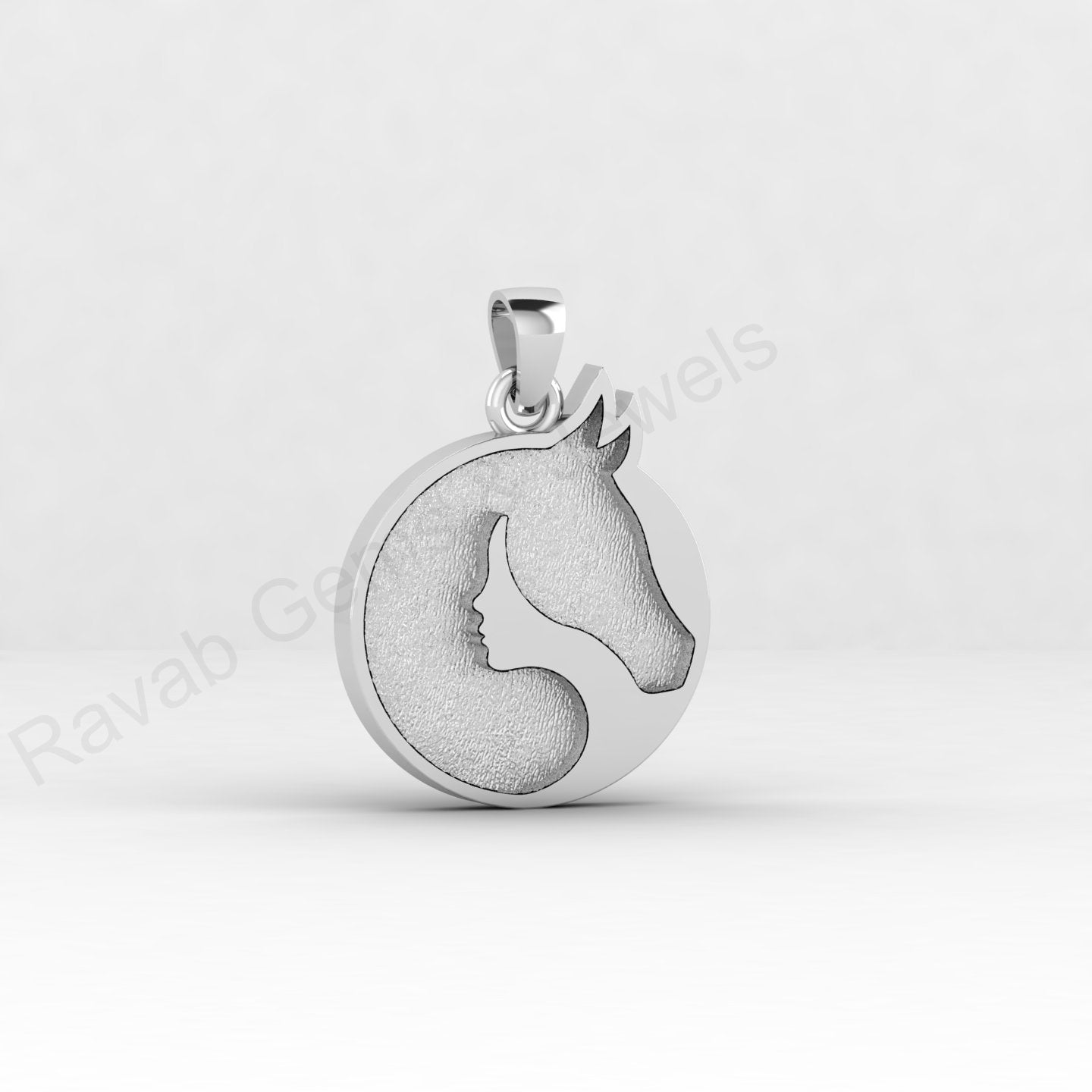 Solid 925 Silver 20x23mm Woman & Horse Memorial Blank Bezel Charm Pendant Setting 14k Gold Custom DIY Resin Keepsake Jewelry